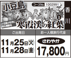 《さわやか》小豆島『みかん狩り』と『寒霞渓の紅葉』小豆島が世界に誇る景勝地