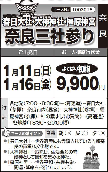 《よくばり初詣》春日大社・大神神社・橿原神宮『奈良三社参り』 - 画像 (2)