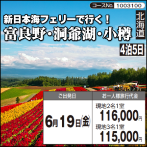 《4泊5日》新日本海フェリーで行く！！『富良野・洞爺湖・小樽』