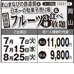 《食べ放題》『津山まなびの鉄道館』と『日本一の駄菓子売り場』&『フルーツ３種食べ放題』