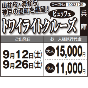 《船上で楽しむ》山から・海から 神戸の港町を眺望!『トワイライトクルーズ』