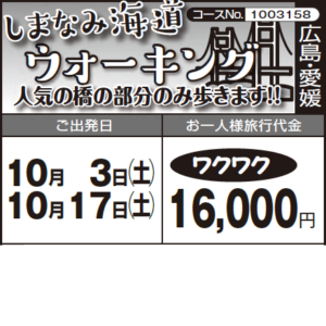 《ワクワク》『しまなみ海道 ウォーキング』人気の橋の部分のみ歩きます!