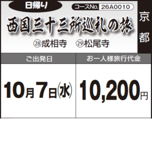 《日帰り》西国三十三所巡礼の旅「㉘成相寺　㉙松尾寺」