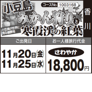 《さわやか》小豆島『みかん狩り』と『寒霞渓の紅葉』小豆島が世界に誇る景勝地